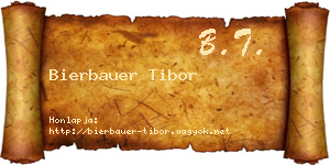 Bierbauer Tibor névjegykártya